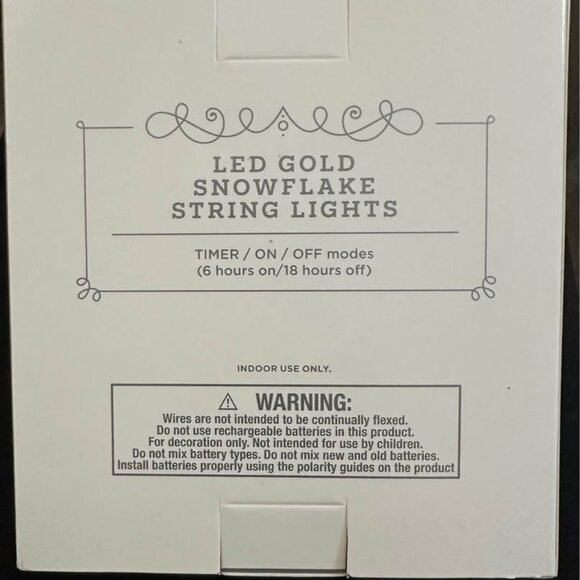 NEW Target Wondershop LED Gold Snowflake 7 ft string lights warm white battery - Picture 2 of 2